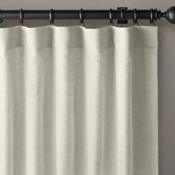 2 Restoration Hardware BELGIAN SHEER LINEN DRAPERY PANELS 50x108 Natural White - Picture 1 of 8